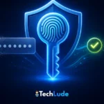 What is a passkey — a fingerprint key inside a shield replacing a password